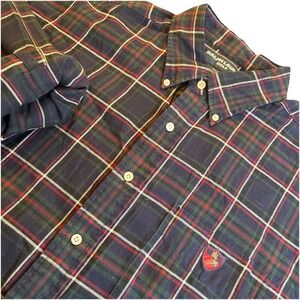 VTG 90s Polo Ralph Lauren Golf Tilden Plaid Long Sleeve Classic Shirt‎ Crest  XL